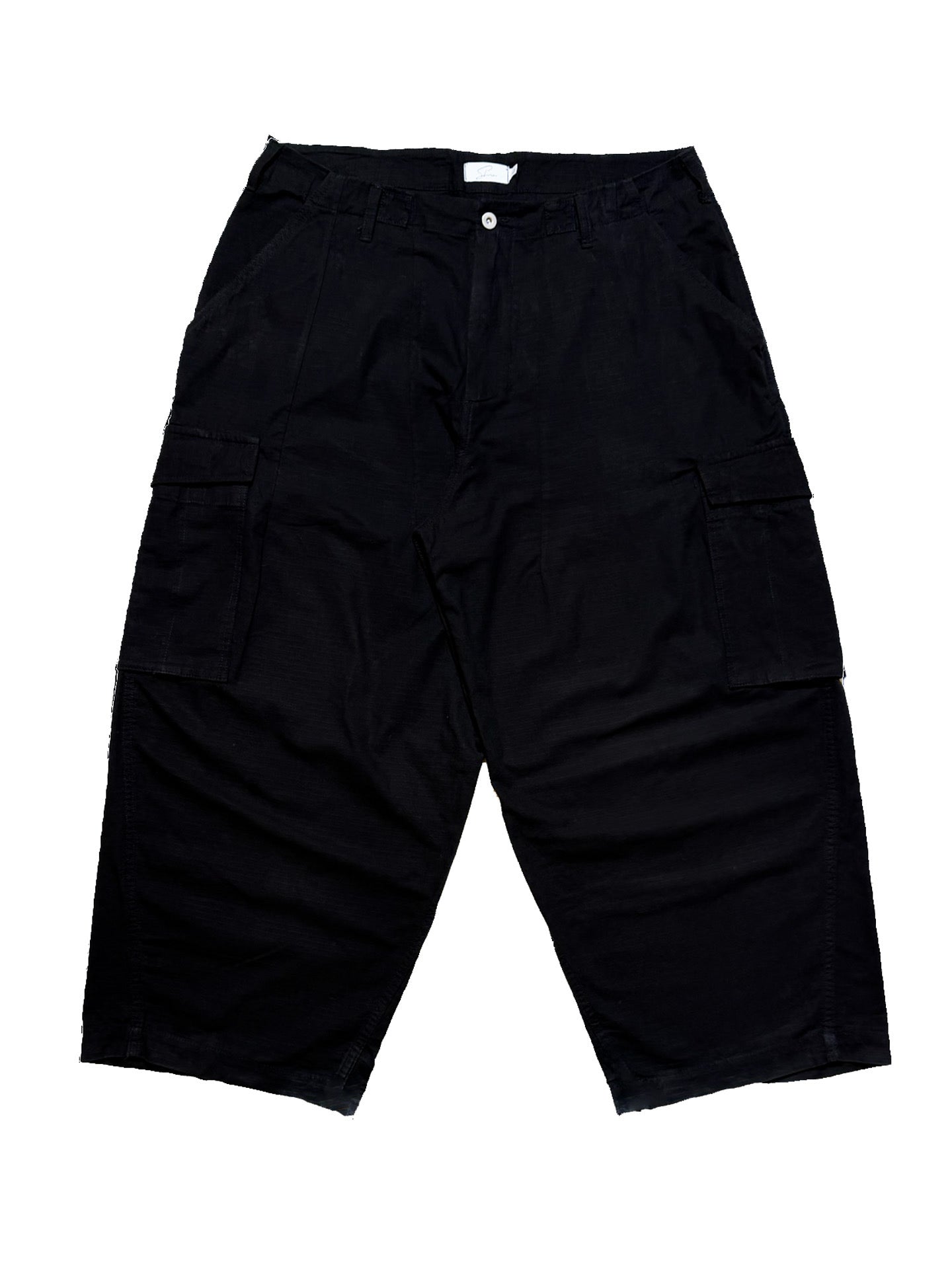 BLACK RIPSTOP CARGO PANTS