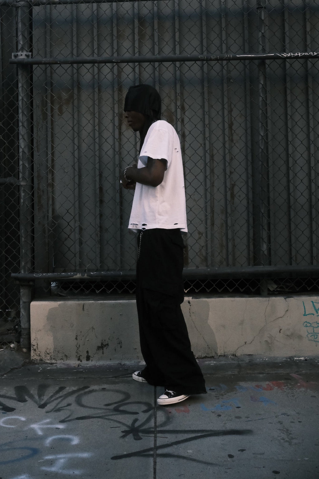 BLACK RIPSTOP CARGO PANTS