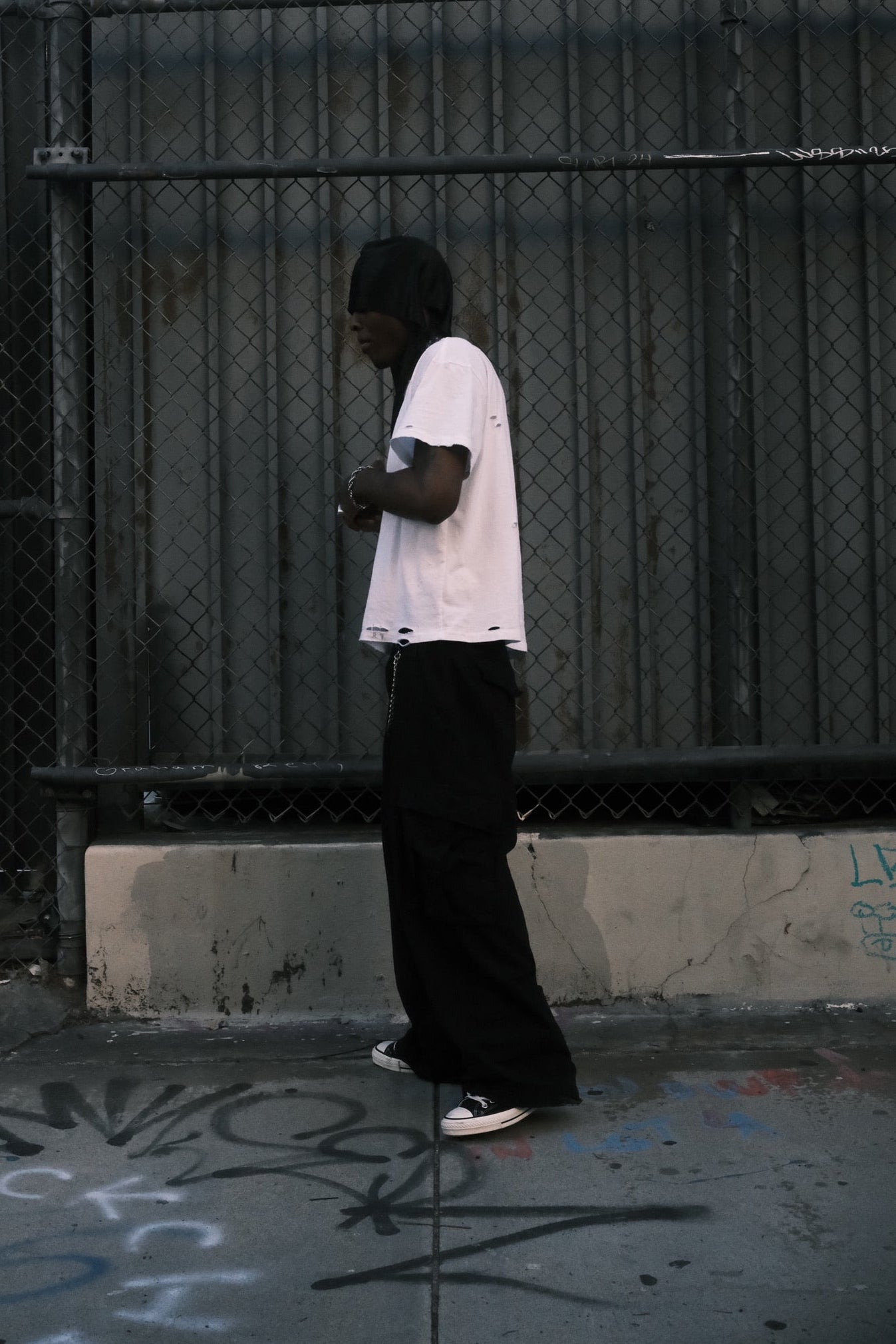 BLACK RIPSTOP CARGO PANTS