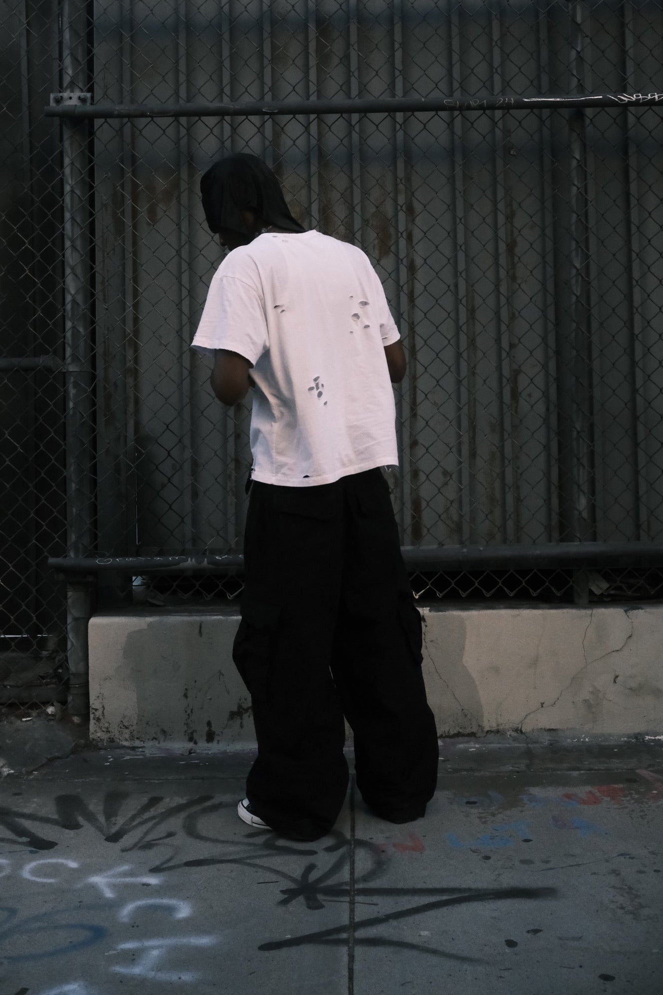 BLACK RIPSTOP CARGO PANTS