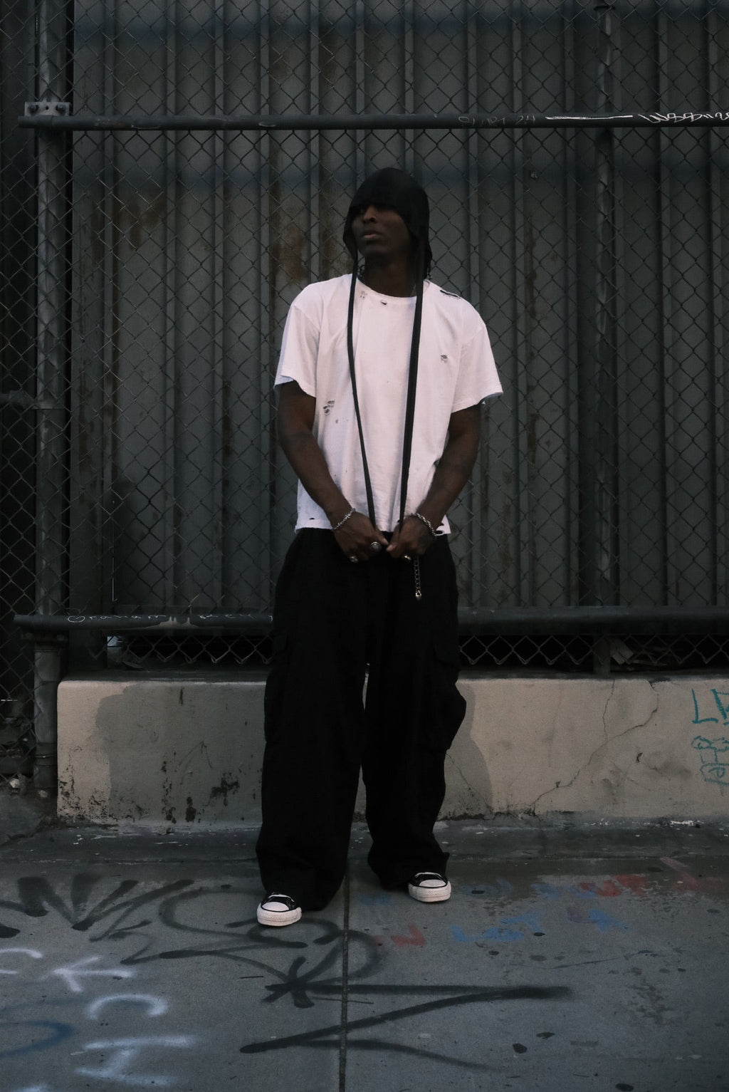 BLACK RIPSTOP CARGO PANTS