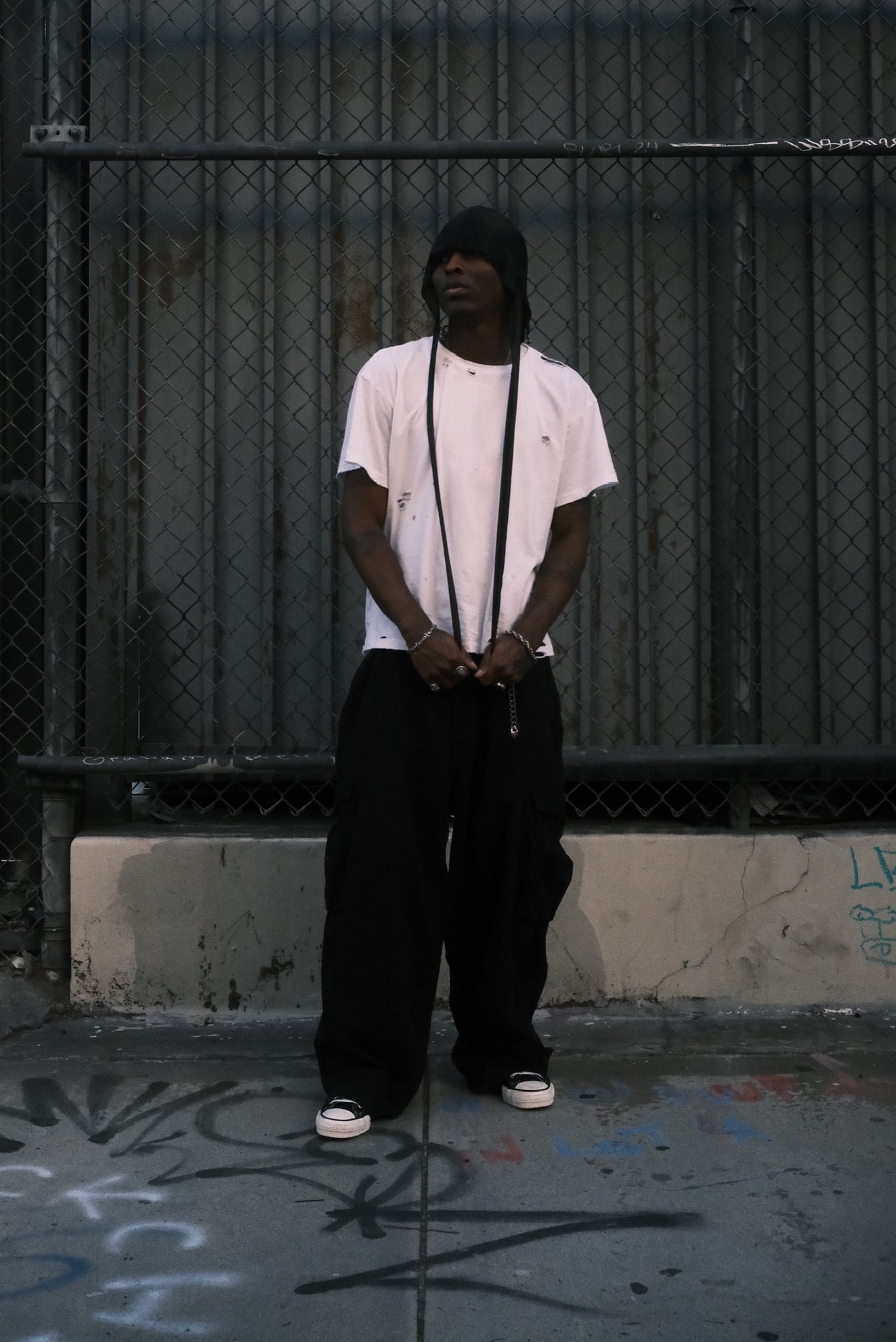 BLACK RIPSTOP CARGO PANTS